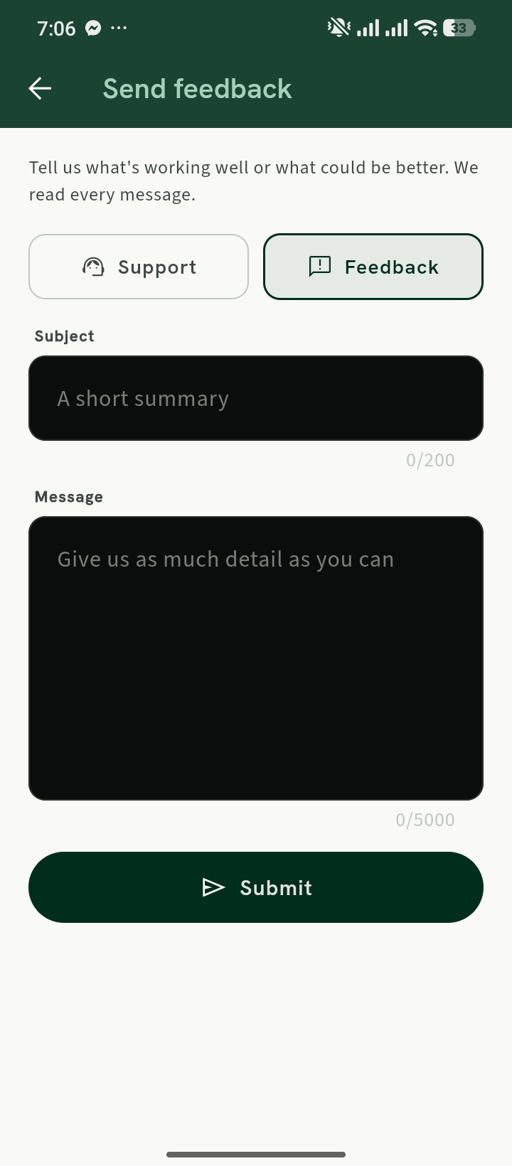 Feedback form